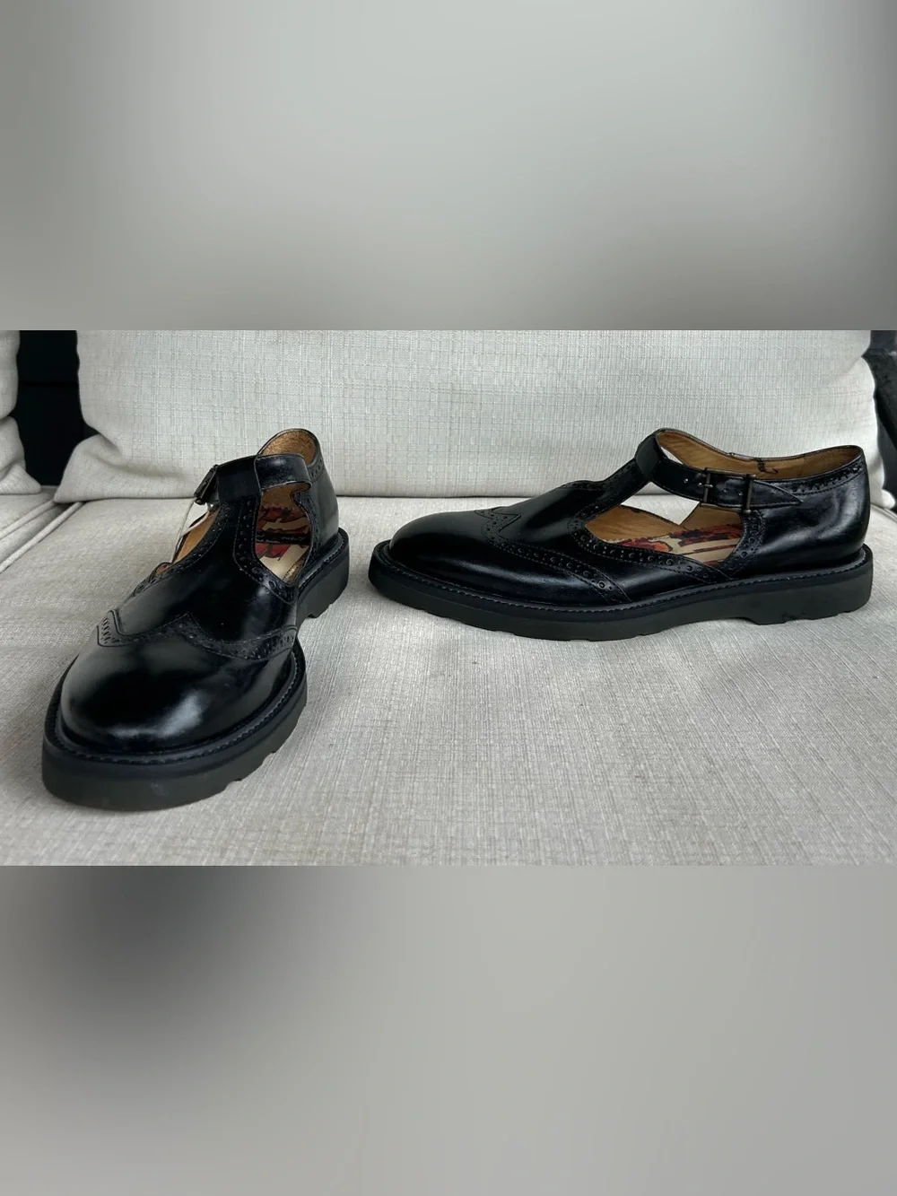 NWOB Paul Smith Black Leather Mary Jane Brogues US 9 (40 EU) - Picture 3 of 6